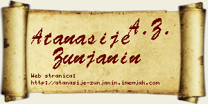 Atanasije Žunjanin vizit kartica
